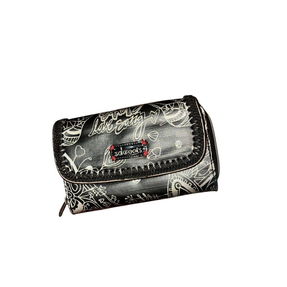 BEAUTIFUL Sakroots bag Wallet Clutch Organizer Coated Canvas Metallic Songbird B